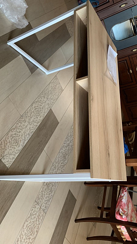 Письменный стол Леон Лофт черный матовый / дуб вотан фото покупателя 152