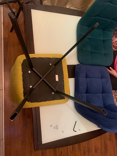 Стул на металлокаркасе Чилли синий / белый фото покупателя 862