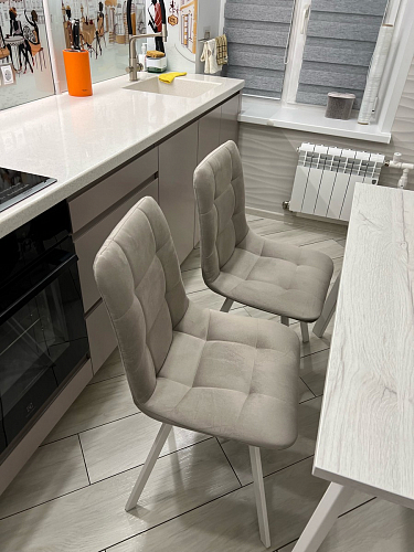 Стул на металлокаркасе Чилли К светло-серый велюр / черный каркас фото покупателя 1360