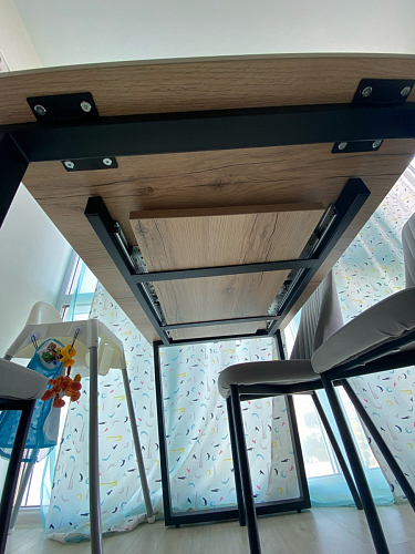 Деревянный стол Лота Лофт 120х75 белый матовый / дуб крафт золотой фото покупателя 284