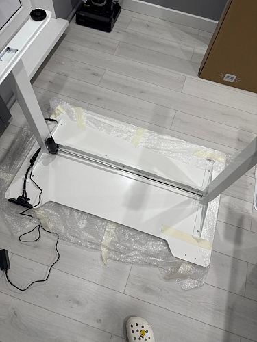 Компьютерный стол Маркос 140х80 голубой / черный фото покупателя 45