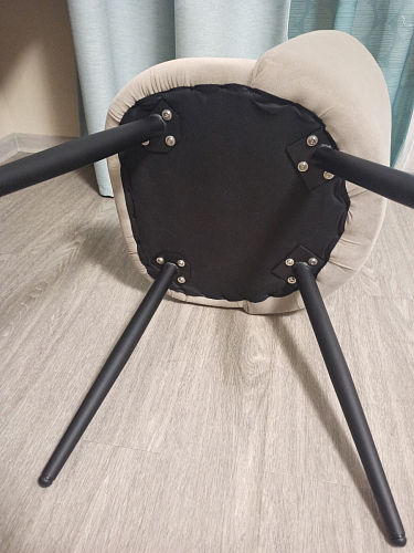 Стул на металлокаркасе Gabi dark beige / black / silver фото покупателя 314