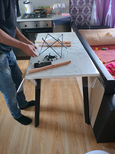 Стол Тринити Лофт 120 25 мм черный матовый / дуб делано темный фото покупателя 172