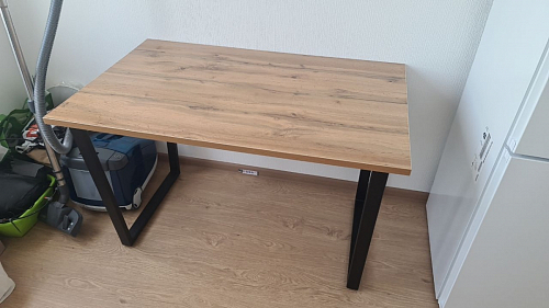 Деревянный стол Лота Лофт 140х80 черный матовый / бетон светлый фото покупателя 142