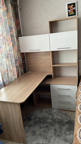 Компьютерный стол КСТ-14.1Л левый дуб сонома / белый фото покупателя 15