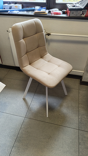 Стул на металлокаркасе Чилли синяя ткань / белый фото покупателя 665