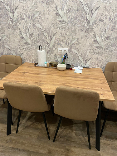 Стол Тринити Лофт 120 32 мм дуб галифакс табако / черный матовый фото покупателя 787