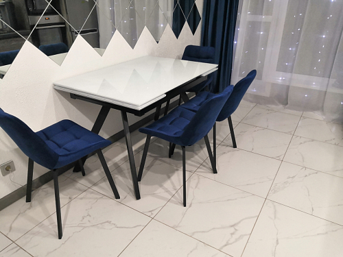 Стул на металлокаркасе Челси К морская волна / черный фото покупателя 132