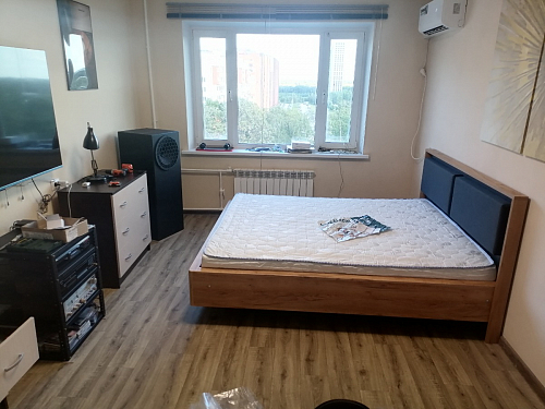 Двуспальная кровать Клауд 160х200 парящая дуб крафт золотой / антрацит фото покупателя 181