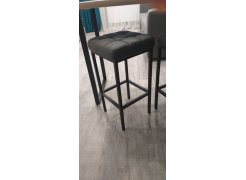 Барный стул Лофт кожзам темно-серый / черный матовый фото покупателя 318