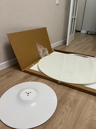 Стеклянный стол Tulip 90 black glass фото покупателя 37