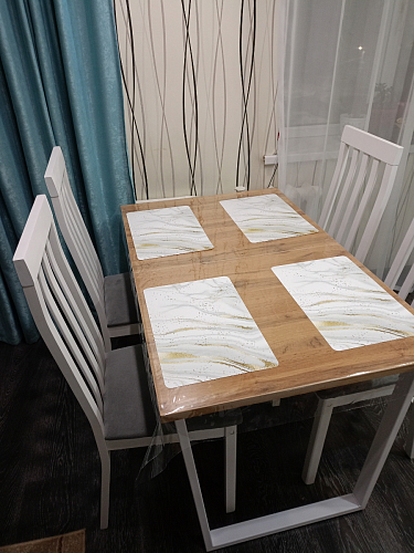 Стол Лота Лофт 140 25 мм черный матовый / дуб вотан фото покупателя 452