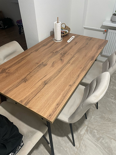 Стол Тринити Лофт 120 32 мм дуб галифакс табако / черный матовый фото покупателя 211