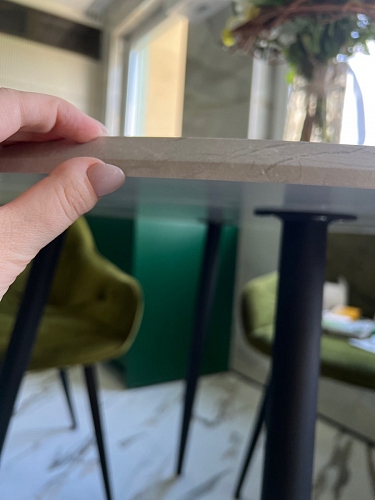 Стеклянный стол Абилин 100(140)х100х76 мрамор черный / черный матовый фото покупателя 76