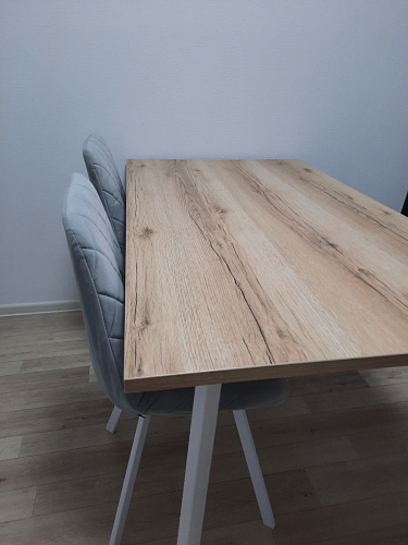 Стол Тринити Лофт 140 25 мм дуб делано темный / белый фото покупателя 112