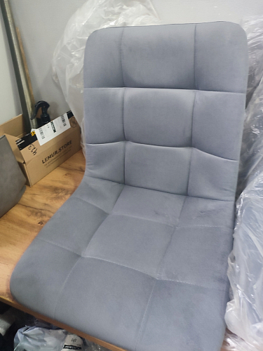 Стул на металлокаркасе Чилли К светло-серый велюр / черный каркас фото покупателя 540