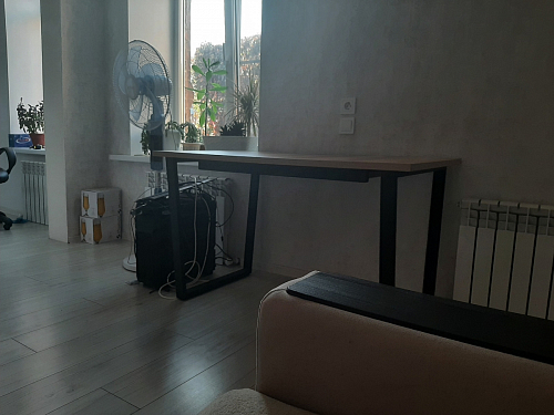 Деревянный стол Лота Лофт 140х80 черный матовый / бетон светлый фото покупателя 259