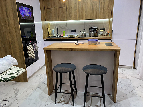 Полубарный стул Гангток крутящийся катания блэк / черный матовый фото покупателя 10