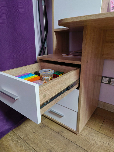 Стол компьютерный КСТ-16 бетон / белый фото покупателя 90