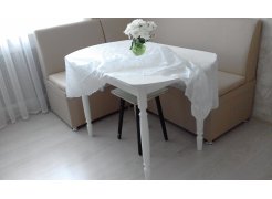 Кухонный диван Уют угловой экокожа белый левый фото покупателя 8