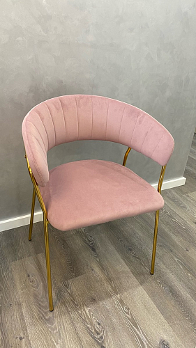 Стул на металлокаркасе Kamelia светло-фиолетовый / золотой фото покупателя 69