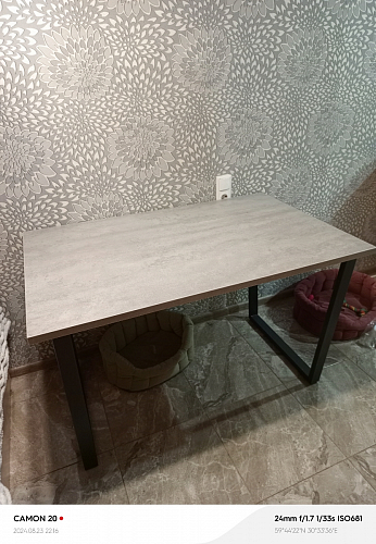 Стол Лота Лофт 140 25 мм черный матовый / бетон фото покупателя 791