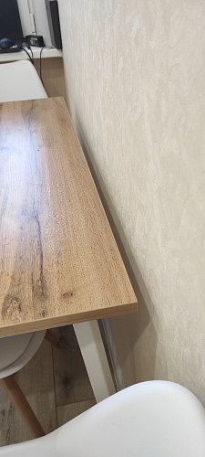 Стол Тринити Лофт 140 25 мм дуб делано темный / белый фото покупателя 13