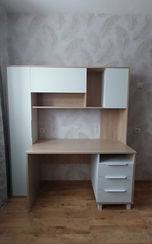 Компьютерный стол Комфорт 12.95 N дуб сонома / сатин фото покупателя 23