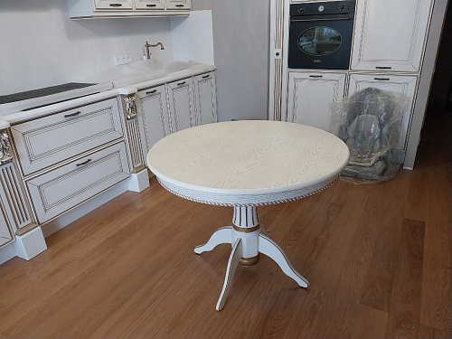 Деревянный стол Павия 100 орех с коричневой патиной фото покупателя 1