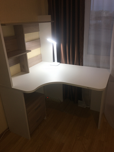 Стол компьютерный Орина см угловой белый левый фото покупателя 2