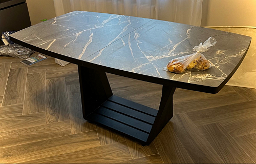 Деревянный стол Эудес 160(205)х90 сабия / черный фото покупателя 2