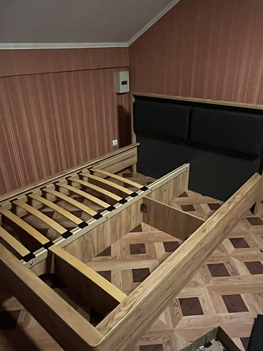 Полутораспальная кровать Клауд 140х200 парящая дуб крафт золотой / антрацит фото покупателя 64