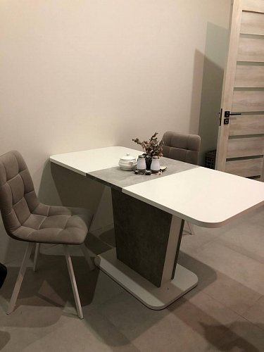 Стул на металлокаркасе Чилли синяя ткань / белый фото покупателя 845