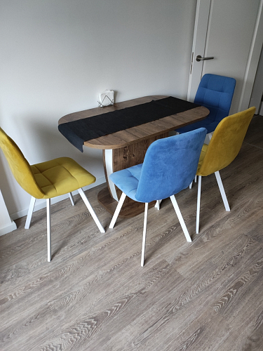 Стул на металлокаркасе Чилли черный / зеленый фото покупателя 937