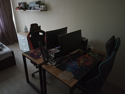 Письменный стол Битти Лофт 116х60х75 дуб делано светлый / белый матовый фото покупателя 62