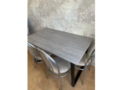 Деревянный стол Лота Лофт 120(160)х75 черный матовый / бетон светлый фото покупателя 642