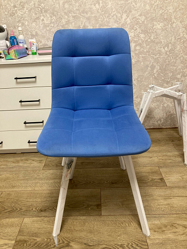 Стул на металлокаркасе Чилли светло-серый / белый каркас фото покупателя 510