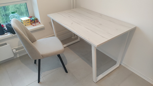 Деревянный стол Лота Лофт 140х80 черный матовый / бетон светлый фото покупателя 979