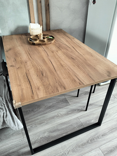 Деревянный стол Лота Лофт 140х80 черный матовый / бетон светлый фото покупателя 813