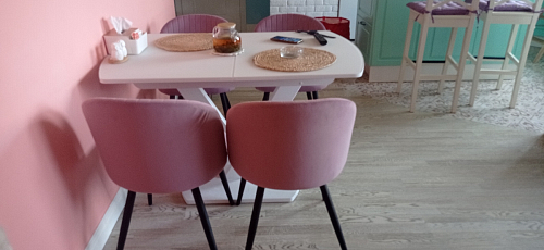 Стул на металлокаркасе Gabi dark beige / black / silver фото покупателя 746