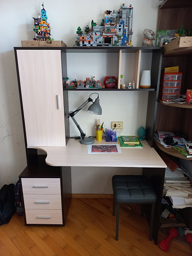 Компьютерный стол КСТ-16 левый дуб сонома / белый фото покупателя 97