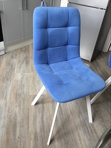 Стул на металлокаркасе Чилли синяя ткань / белый фото покупателя 863