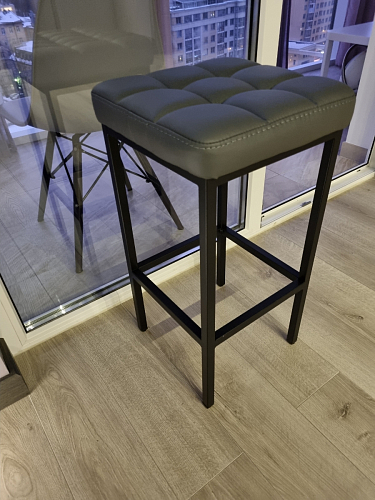 Барный стул Лофт микровелюр катания изумруд / черный матовый фото покупателя 43