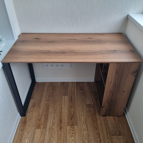 Письменный стол Битти Лофт 116х60х75 дуб делано светлый / белый матовый фото покупателя 44