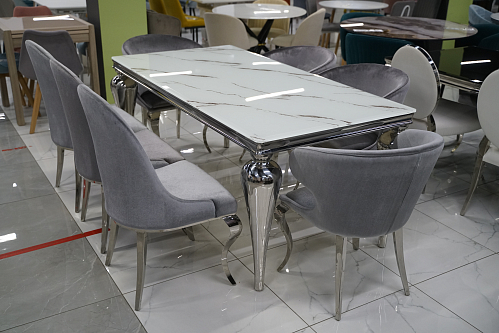 Стеклянный стол Vase белый из шоурума 1