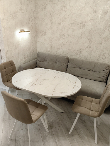 Стул на металлокаркасе Чилли К светло-серый велюр / черный каркас фото покупателя 522