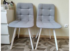 Стул на металлокаркасе Чилли синяя ткань / белый фото покупателя 446