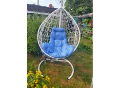 Подвесное кресло Капля коричневое / синяя подушка фото покупателя 3