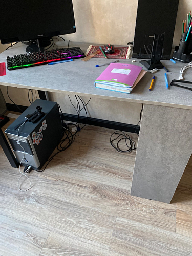 Письменный стол Битти Лофт 116х60х75 дуб вотан / белый матовый фото покупателя 59