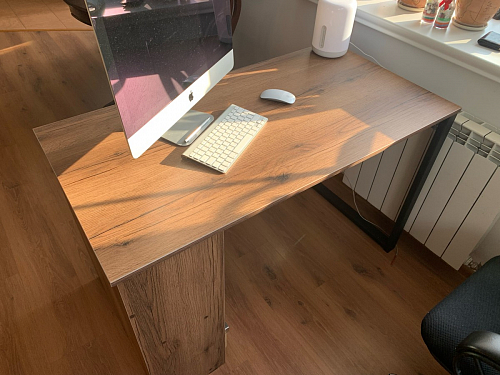 Письменный стол Битти Лофт 116х60х75 дуб делано светлый / белый матовый фото покупателя 107